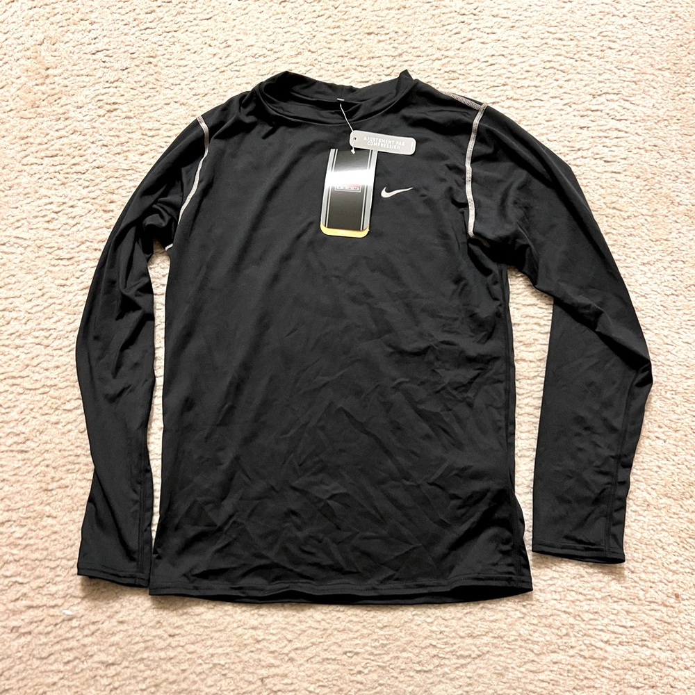 Nike Men’s black compression long sleeve shirt dri-fit